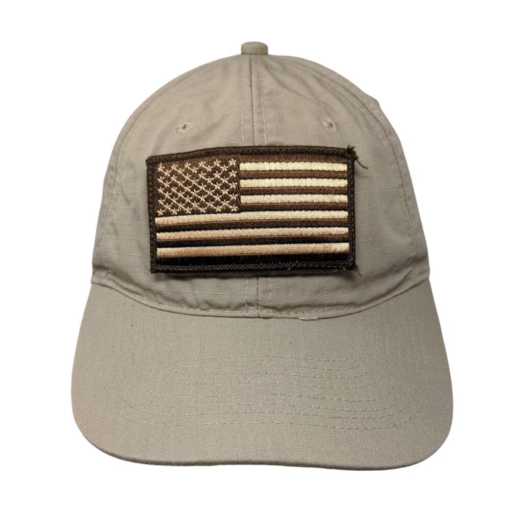 American Flag Lopez Strapback Hat Tan One Size Adjustable Patriotic Propper